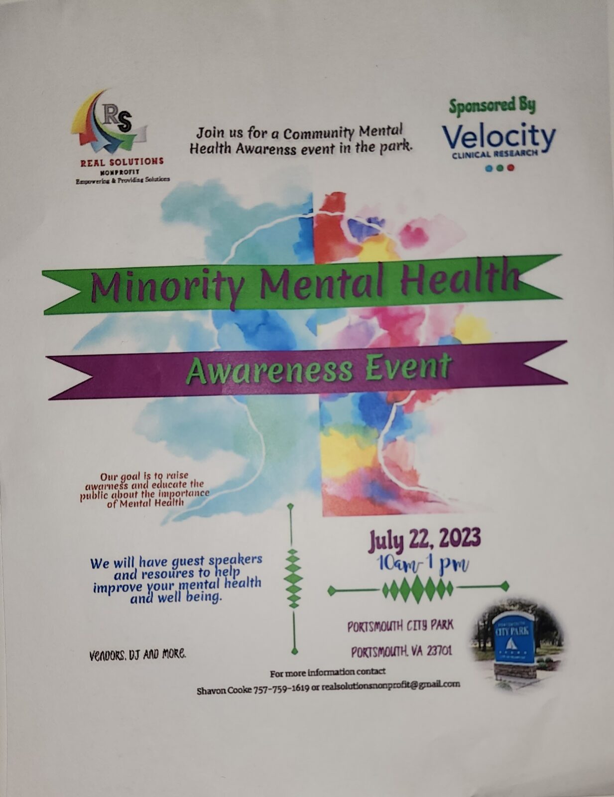 Minority Mental Health Awareness Event flyer